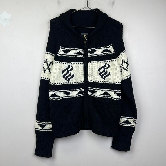ROCAWEAR Fold Collared Full Zip Chunky Cable Knit Sweater size XL - Picture 1 of 8